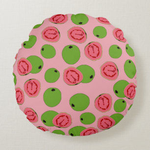 Guava Fruit Pattern Round Cushion