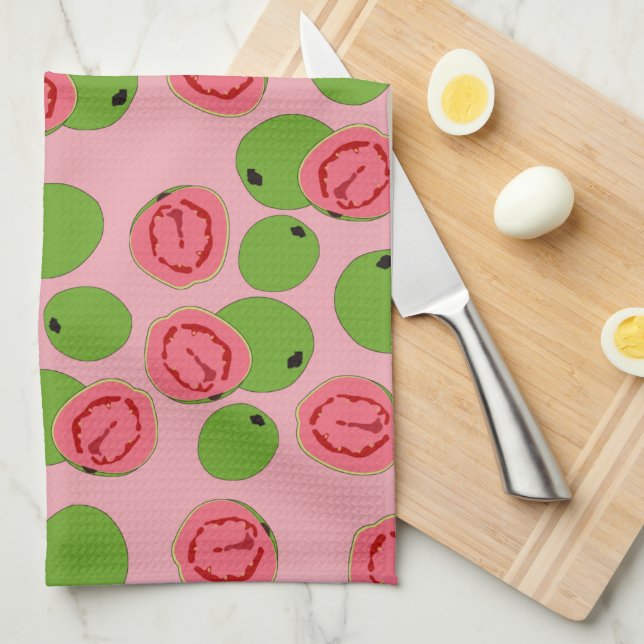 Guava Fruit Pattern Tea Towel (Quarter Fold)
