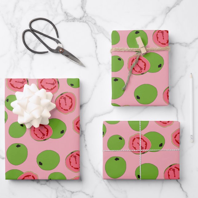 Guava Fruit Pattern   Wrapping Paper Sheet (Front)