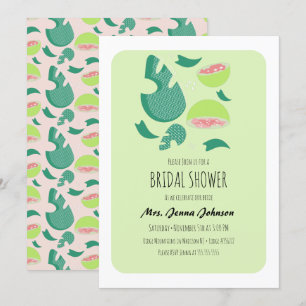 Guava Fruit Pink Green  Bridal Shower Invitation