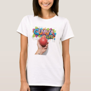 Guava Life Hand Holding Ripe Fruit Street Art Styl T-Shirt