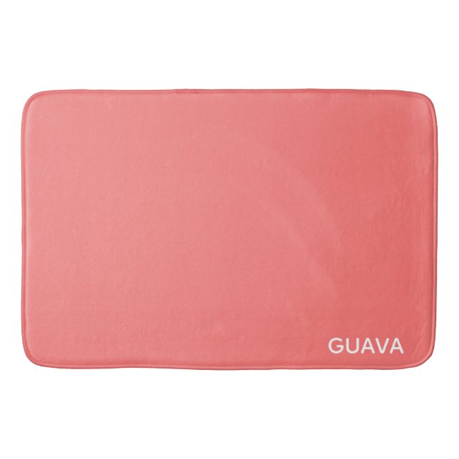 Guava pink color name bath mat (Front)