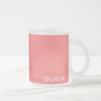 Guava pink color name frosted glass coffee mug