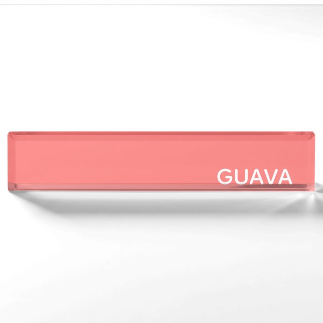 Guava pink color name nameplate (Front)