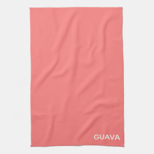 Guava pink color name tea towel