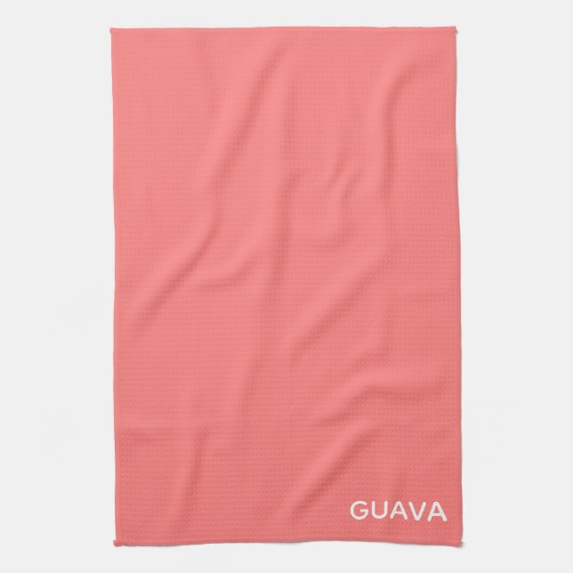 Guava pink color name tea towel (Vertical)