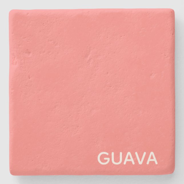 Guava pink colour name stone coaster (Front)
