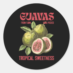 Guavas Retro Commercial Graphic Tee, Vintages Guav Classic Round Sticker