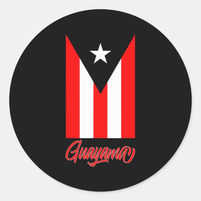 Guayama City Puerto Rico Flag S Classic Round Sticker (Front)