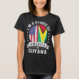Guayanese American Patriot Grown  Flag Humour T-Shirt