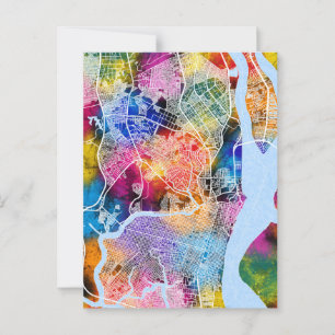 Guayaquil Ecuador City Map Postcard