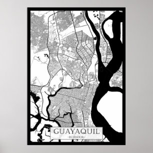 Guayaquil Ecuador Map Poster