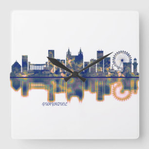 Guayaquil Skyline Square Wall Clock