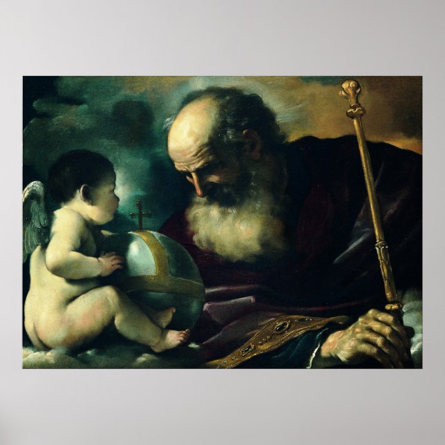 Guercino - God the Father and Angel - 1620 Poster (Front)