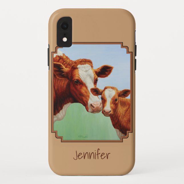 Guernsey Calf and Mother Cow Case-Mate iPhone Case (Back)