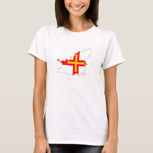 guernsey country flag map shape silhouette symbol T-Shirt
