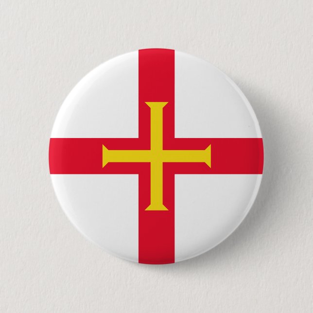 Guernsey Flag 6 Cm Round Badge (Front)
