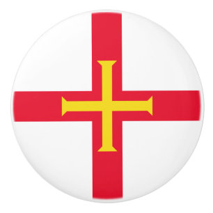 Guernsey Flag Ceramic Knob