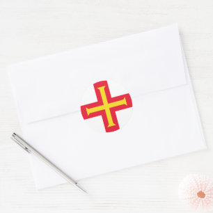 Guernsey flag classic round sticker
