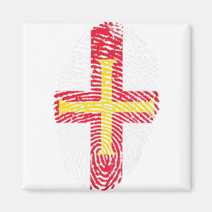 Guernsey Flag Fingerprint Country Pride Magnet
