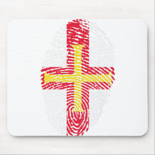 Guernsey Flag Fingerprint Country Pride Mouse Mat