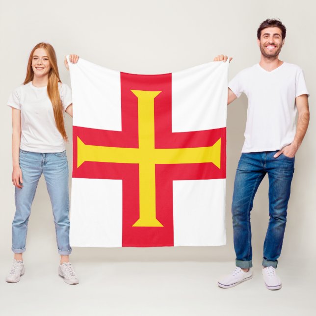 Guernsey flag fleece blanket (In Situ)