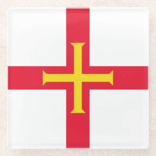 Guernsey Flag Glass Coaster