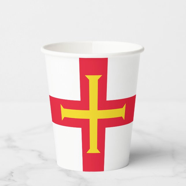 Guernsey flag paper cups (Left)