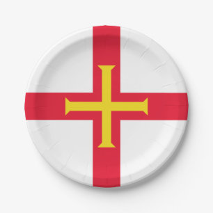 Guernsey Flag Paper Plate
