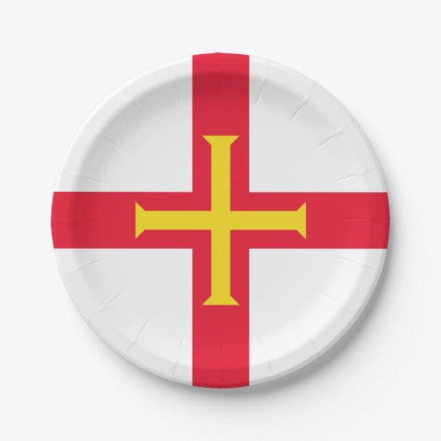 Guernsey Flag Paper Plate (Front)