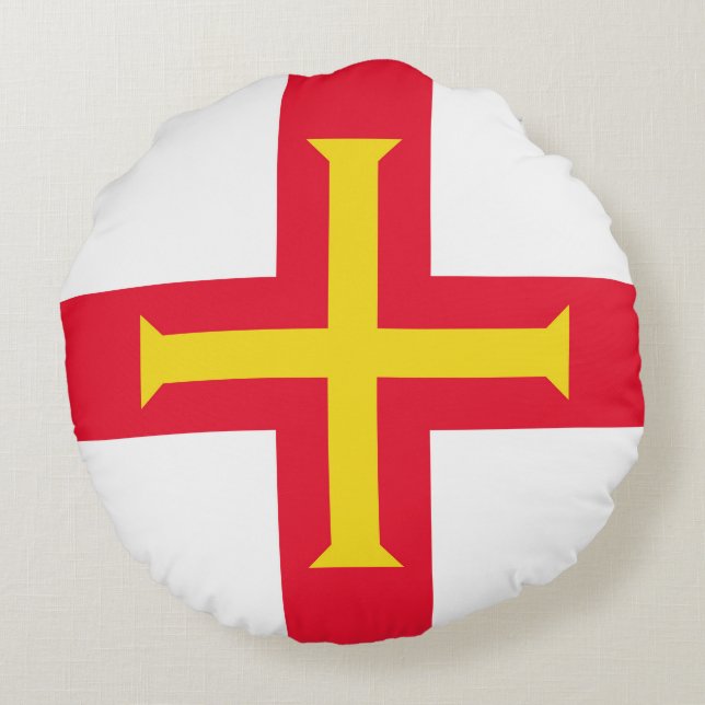 Guernsey flag round cushion (Back)