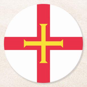 Guernsey Flag Round Paper Coaster