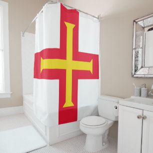 Guernsey flag shower curtain