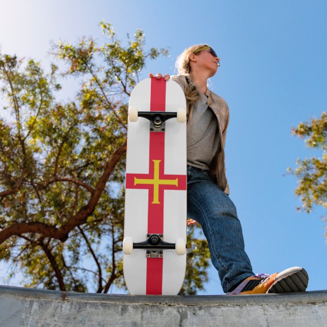 Guernsey flag skateboard (Outdoor 1)