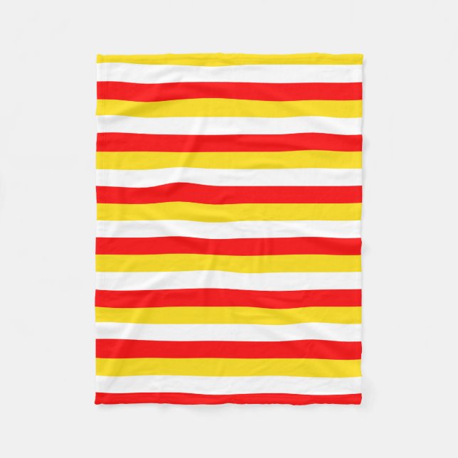 Guernsey flag stripes red yellow white pattern Nor Fleece Blanket (Front)