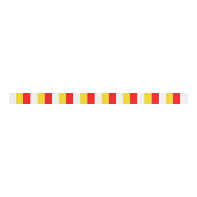 Guernsey flag stripes red yellow white pattern Nor Grosgrain Ribbon (Front)