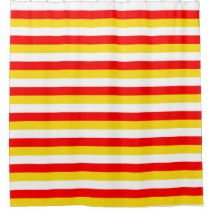 Guernsey flag stripes red yellow white pattern Nor Shower Curtain