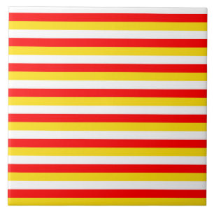 Guernsey flag stripes red yellow white pattern Nor Tile