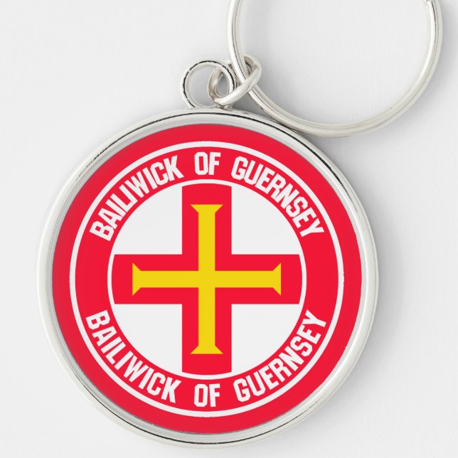 Guernsey Round Emblem Key Ring (Front)