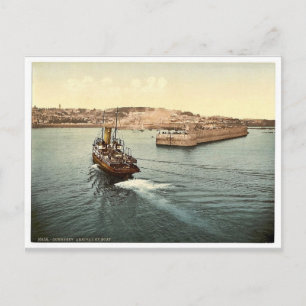 Guernsey, St. Peter's Port, arrival of boats, Chan Postcard