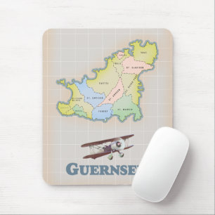 Guernsey vintage map magnet mouse mat