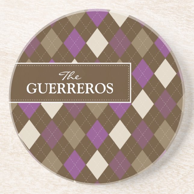 Guerreros Purple/Chocolate Coaster (Front)