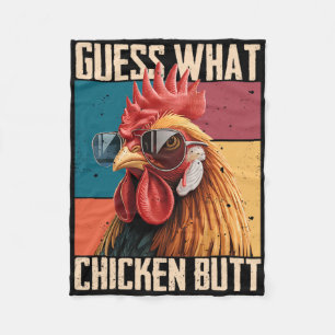Guess A What Chicken B Utt Rooster Sungles Farm Po Fleece Blanket