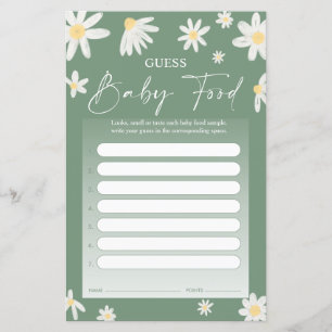 Guess Baby Food Game - Daisy Baby Shower Card