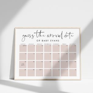 Guess Baby's Arrival Date Baby Shower Game Poster
