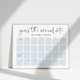 Guess Baby's Arrival Date Baby Shower Game Poster