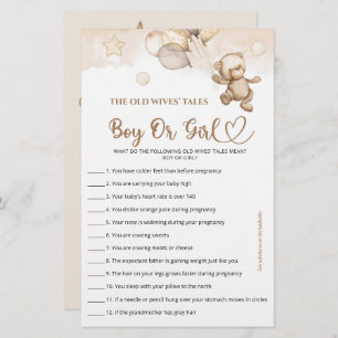 Guess Boy Or Girl Tales Baby Bear Baby Shower