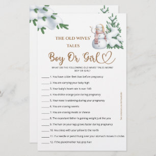 Guess Boy Or Girl Tales Winter Baby Shower Game