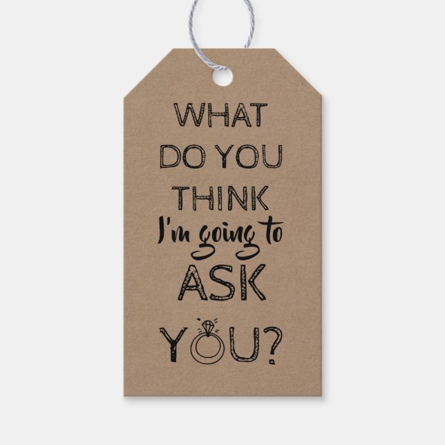 Guess! - Funny Bridesmaid Proposal Gift Tags (Front)