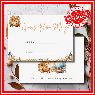 GUESS HOW MANY A Little Pumpkin Baby Shower Game Enclosure Card